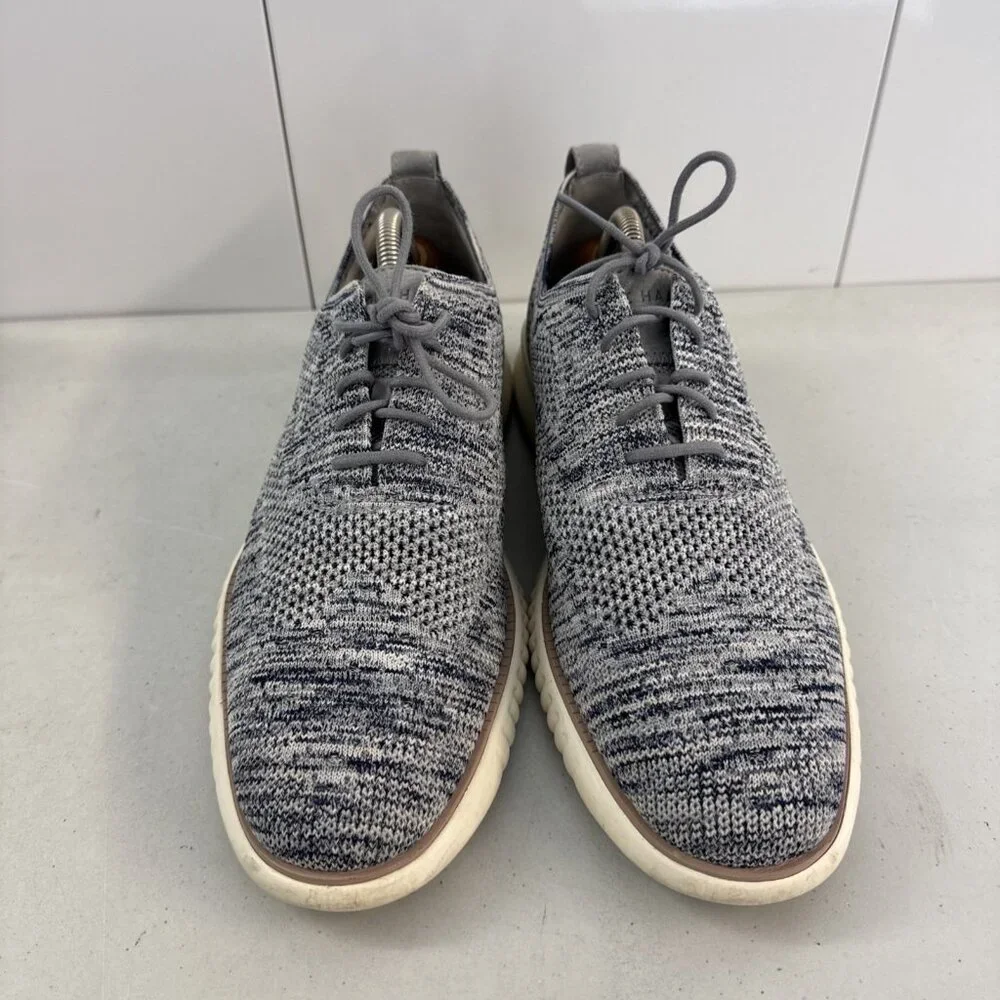 Cole Haan 2.ZEROGRAND Stitchlite Oxford‎ Sleet/Marine Blue C33737 Men's Size 11